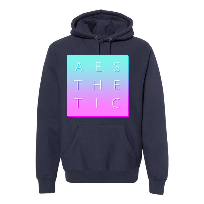 Vaporware Aesthetic Square Premium Hoodie