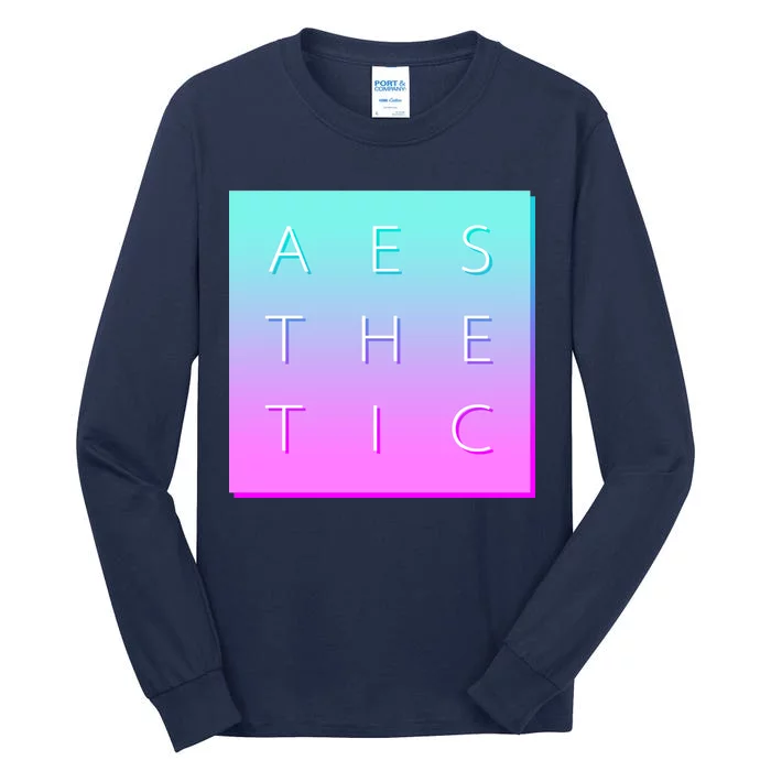 Vaporware Aesthetic Square Tall Long Sleeve T-Shirt