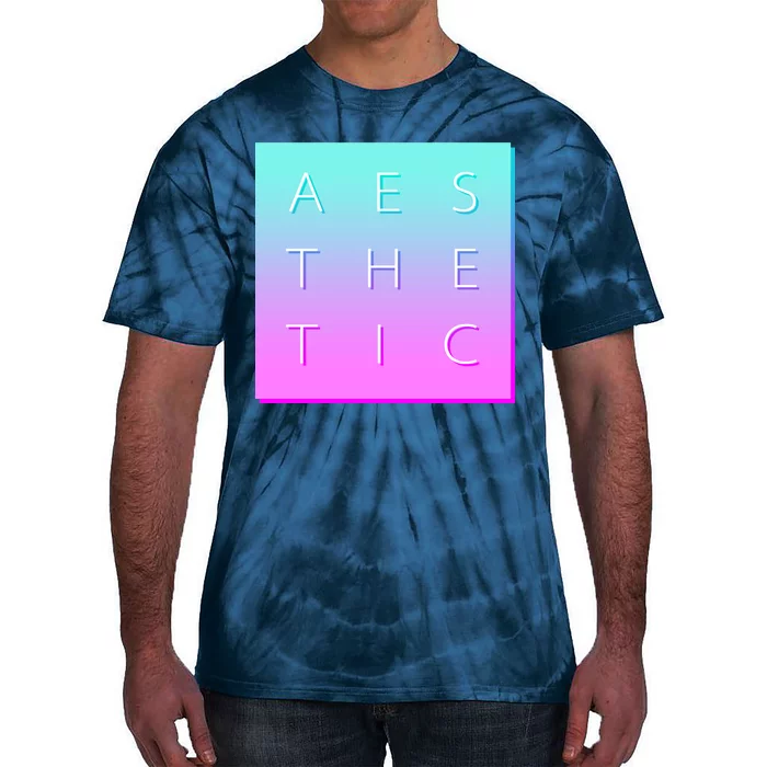 Vaporware Aesthetic Square Tie-Dye T-Shirt