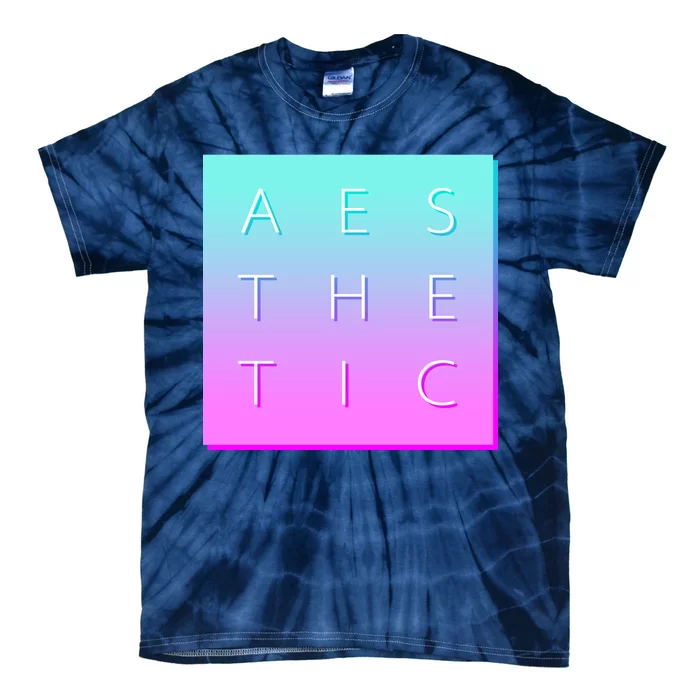 Vaporware Aesthetic Square Tie-Dye T-Shirt