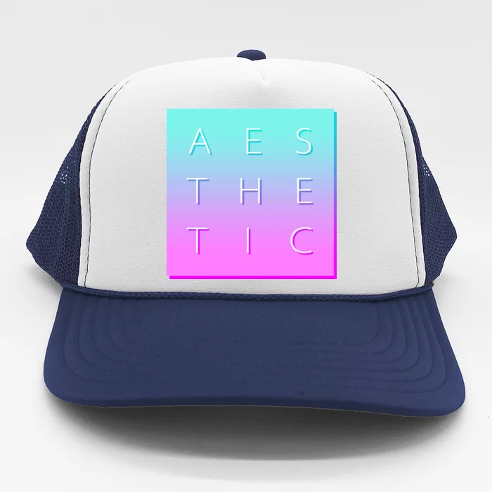 Vaporware Aesthetic Square Trucker Hat