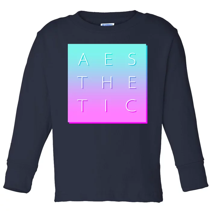 Vaporware Aesthetic Square Toddler Long Sleeve Shirt