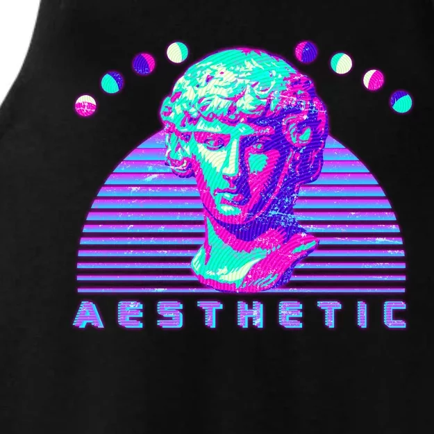 Vaporwave Aesthetic Ladies Tri-Blend Wicking Tank