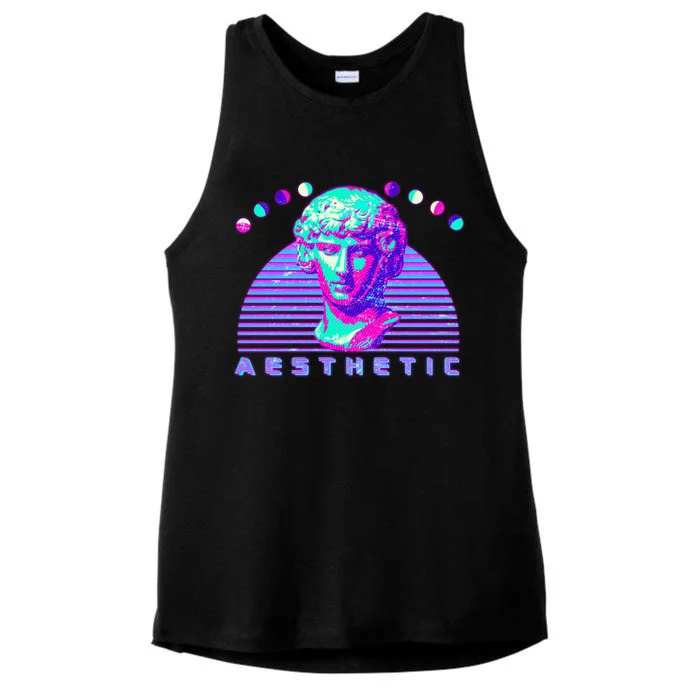 Vaporwave Aesthetic Ladies Tri-Blend Wicking Tank