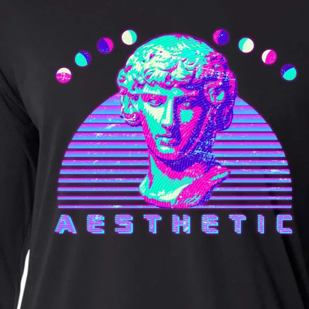 Vaporwave Aesthetic Cooling Performance Long Sleeve Crew