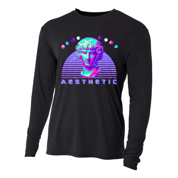 Vaporwave Aesthetic Cooling Performance Long Sleeve Crew