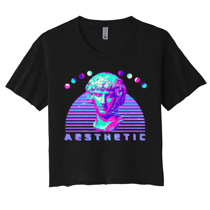 Vaporwave Aesthetic Women's Crop Top Tee