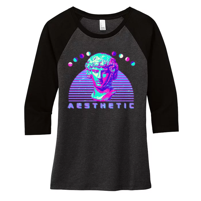 Vaporwave Aesthetic Women's Tri-Blend 3/4-Sleeve Raglan Shirt