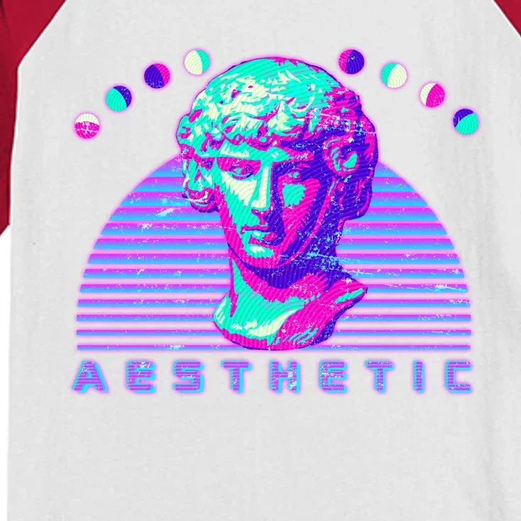 Vaporwave Aesthetic Kids Colorblock Raglan Jersey