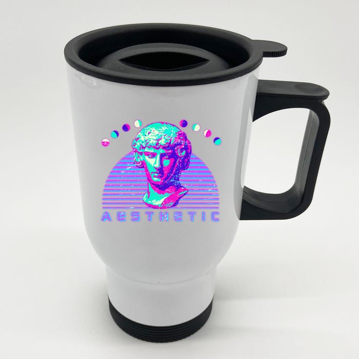 Vaporwave Aesthetic Front & Back Stainless Steel Travel Mug