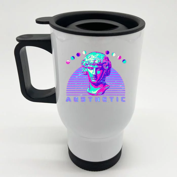 Vaporwave Aesthetic Front & Back Stainless Steel Travel Mug