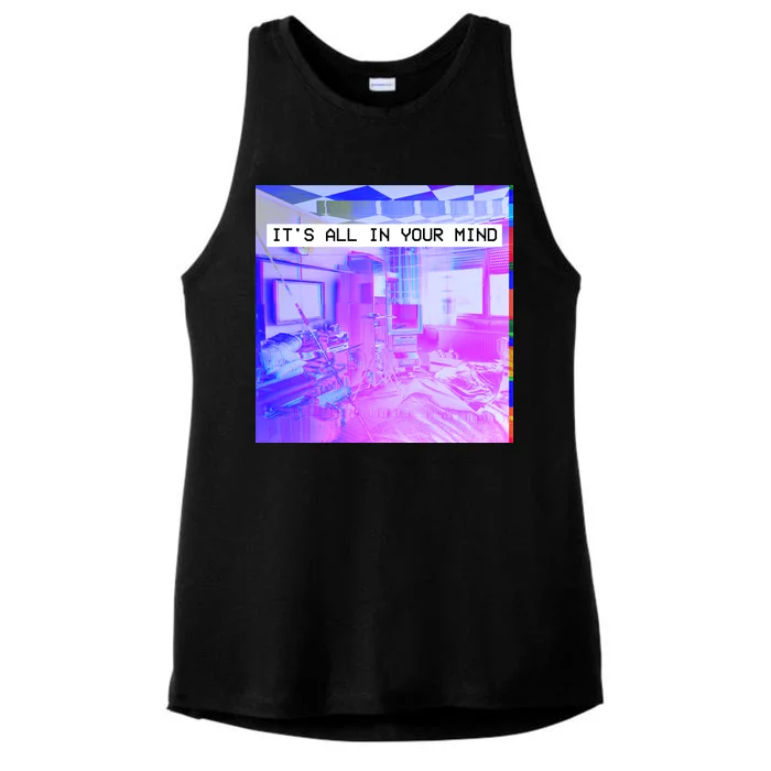 Vaporwave Room It's All In Your Mind Ladies Tri-Blend Wicking Tank