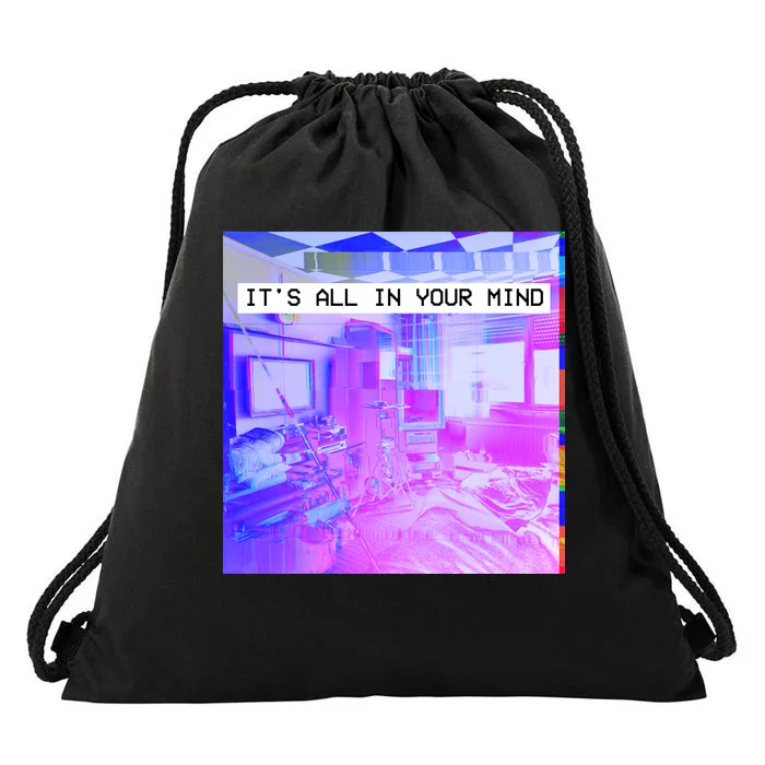 Vaporwave Room It's All In Your Mind Drawstring Bag