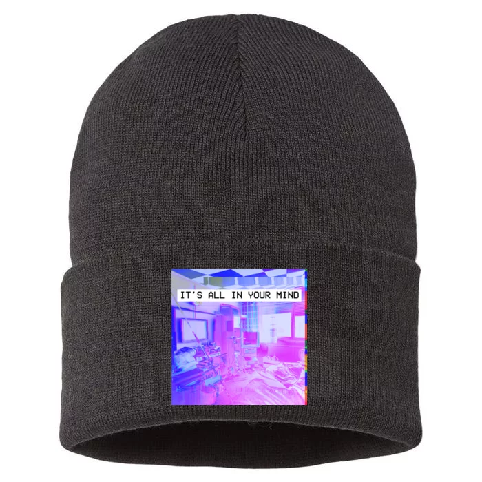 Vaporwave Room It's All In Your Mind Sustainable Knit Beanie