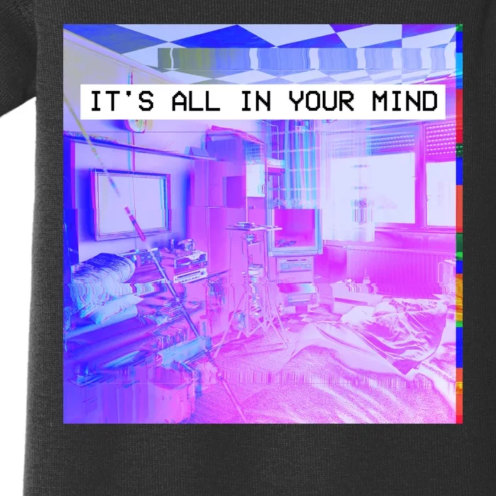 Vaporwave Room It's All In Your Mind Baby Bodysuit