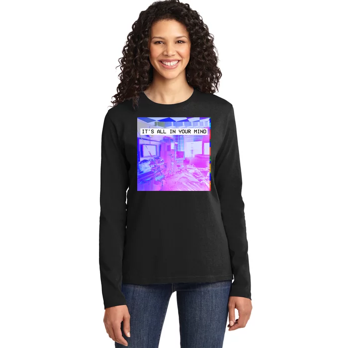 Vaporwave Room It's All In Your Mind Ladies Long Sleeve Shirt