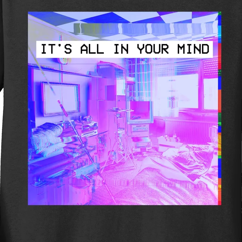 Vaporwave Room It's All In Your Mind Kids Long Sleeve Shirt