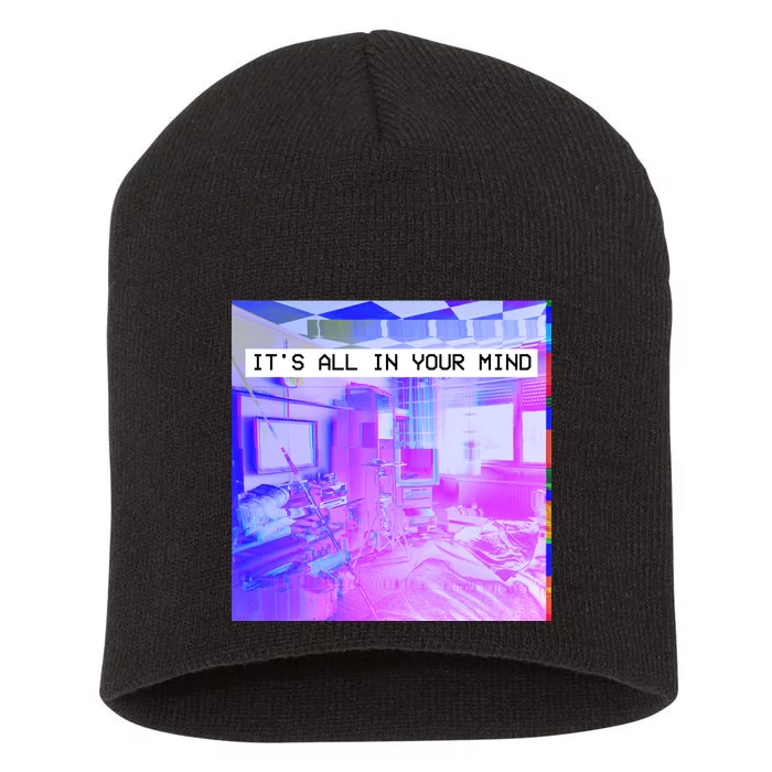 Vaporwave Room It's All In Your Mind Short Acrylic Beanie