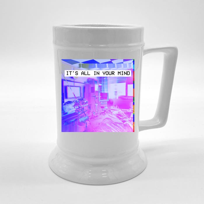 Vaporwave Room It's All In Your Mind Front & Back Beer Stein