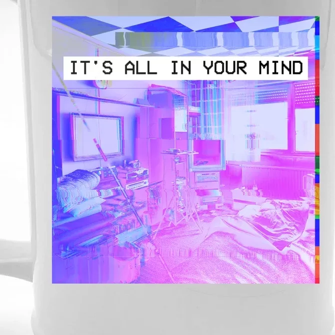 Vaporwave Room It's All In Your Mind Front & Back Beer Stein