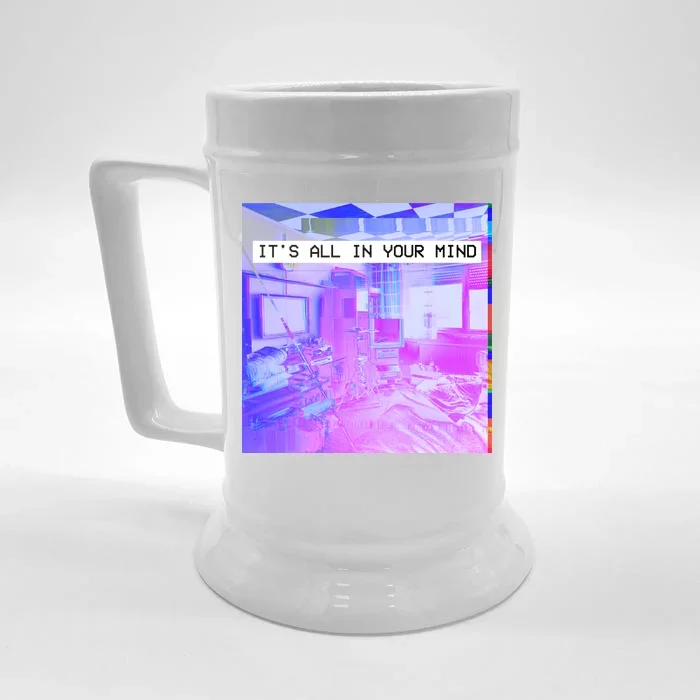 Vaporwave Room It's All In Your Mind Front & Back Beer Stein