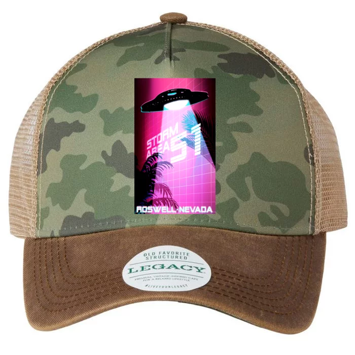 Vaporwave Storm Area 51 UFO Legacy Tie Dye Trucker Hat