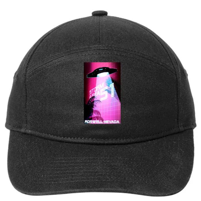 Vaporwave Storm Area 51 UFO 7-Panel Snapback Hat