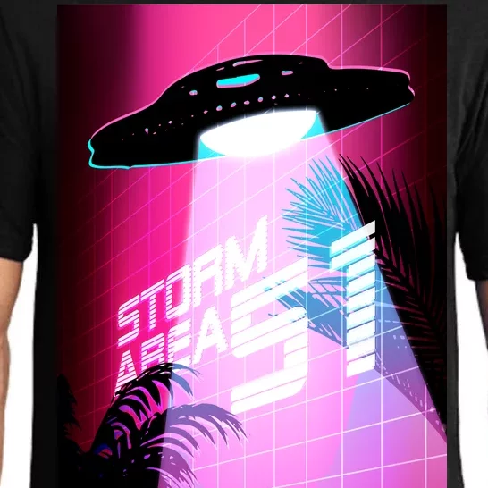 Vaporwave Storm Area 51 UFO Pajama Set