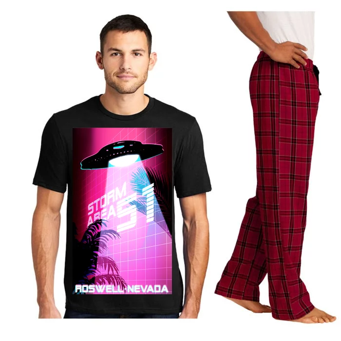 Vaporwave Storm Area 51 UFO Pajama Set