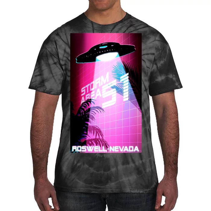 Vaporwave Storm Area 51 UFO Tie-Dye T-Shirt