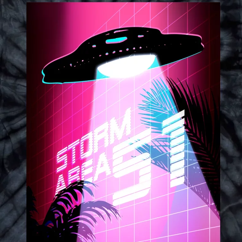 Vaporwave Storm Area 51 UFO Tie-Dye T-Shirt