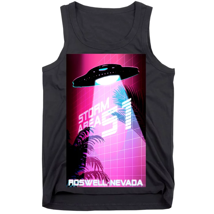 Vaporwave Storm Area 51 UFO Tank Top