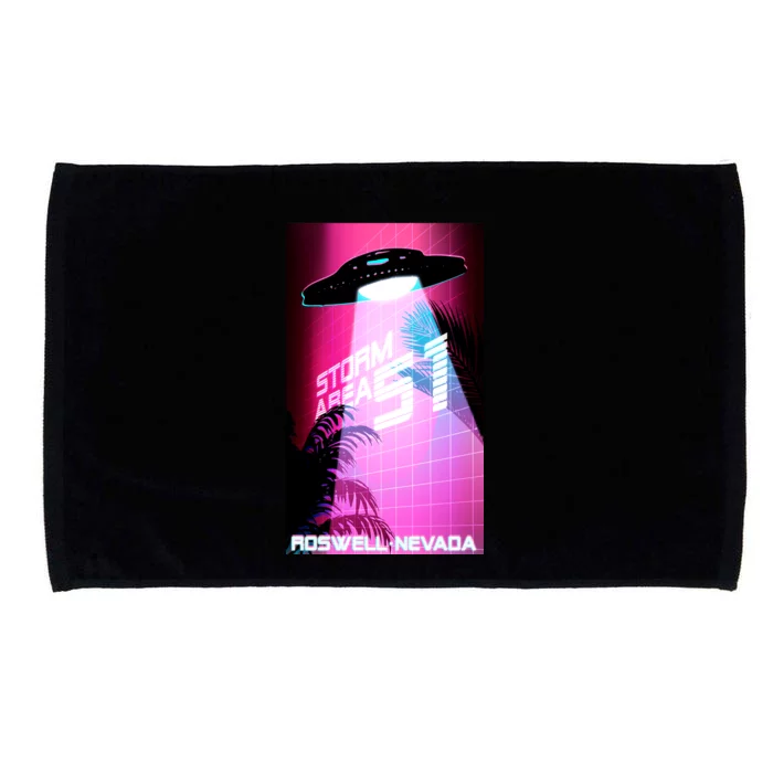 Vaporwave Storm Area 51 UFO Microfiber Hand Towel