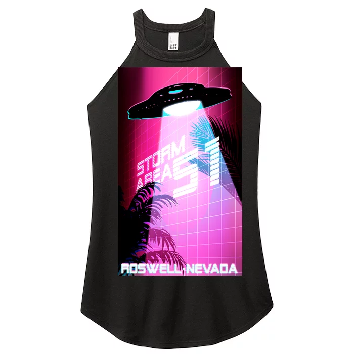 Vaporwave Storm Area 51 UFO Women’s Perfect Tri Rocker Tank