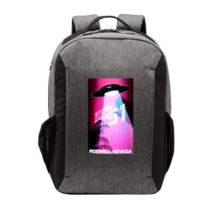 Vaporwave Storm Area 51 UFO Vector Backpack