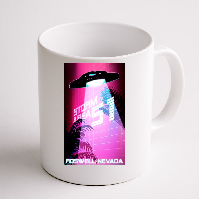 Vaporwave Storm Area 51 UFO Front & Back Coffee Mug