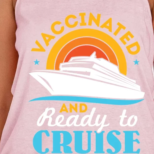 Vaccinated And Ready To Cruise Cruising Lover Women's Knotted Racerback Tank