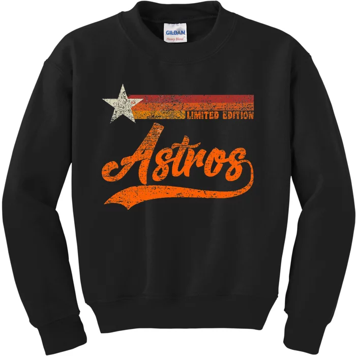 Vintage Astros Retro Style 70s 80s First Name Kids Sweatshirt