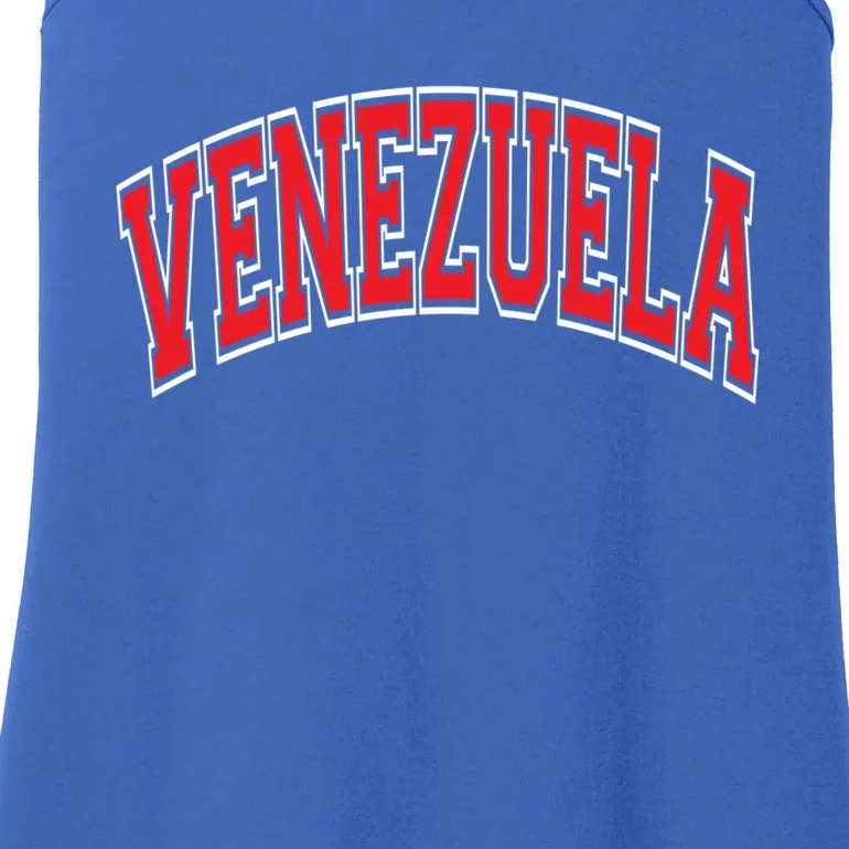 Venezuela Arched Red Text Gift Ladies Essential Tank