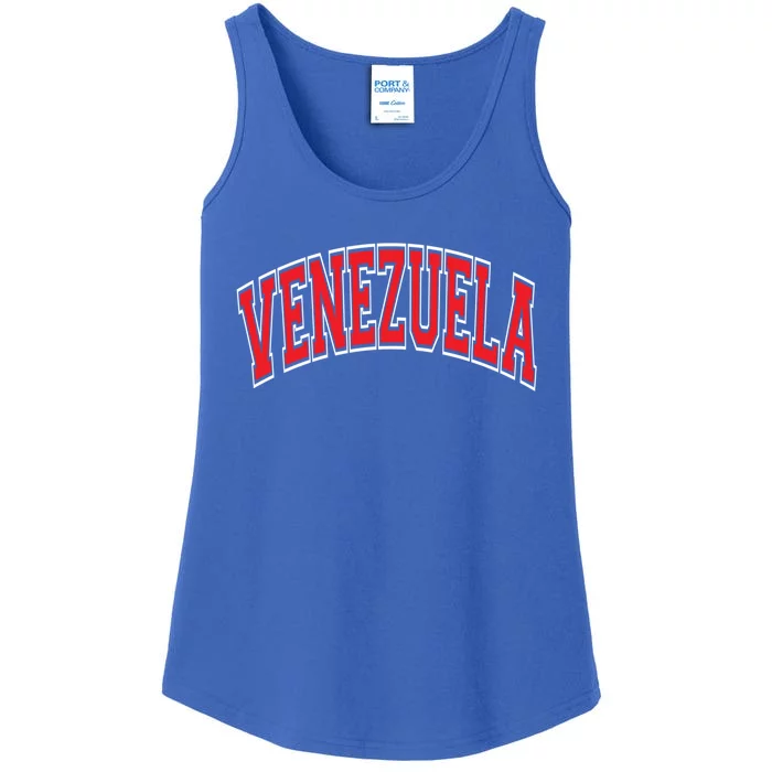 Venezuela Arched Red Text Gift Ladies Essential Tank