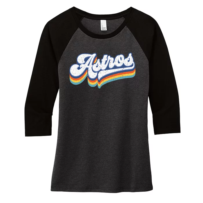 Vintage Astros Retro Style 70s 80s First Name Women's Tri-Blend 3/4-Sleeve Raglan Shirt