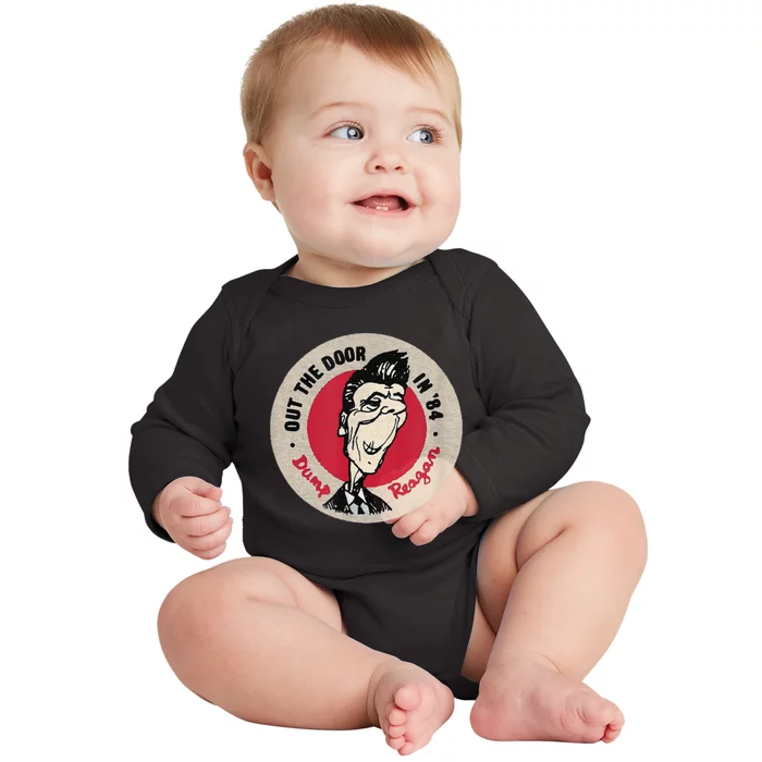 Vintage Anti Ronald Reagan Baby Long Sleeve Bodysuit