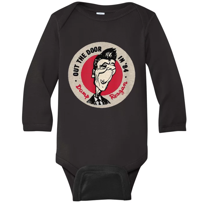 Vintage Anti Ronald Reagan Baby Long Sleeve Bodysuit