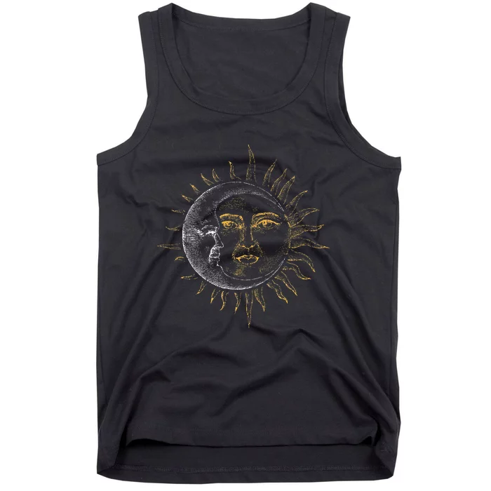 Vintage Astronomy Stars Sun Moon Planets Astronaut Tank Top