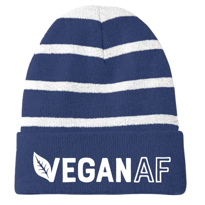 Vegan AF Shirts For Men Women Funny Vegetarian Gift Veganism Striped Beanie with Solid Band