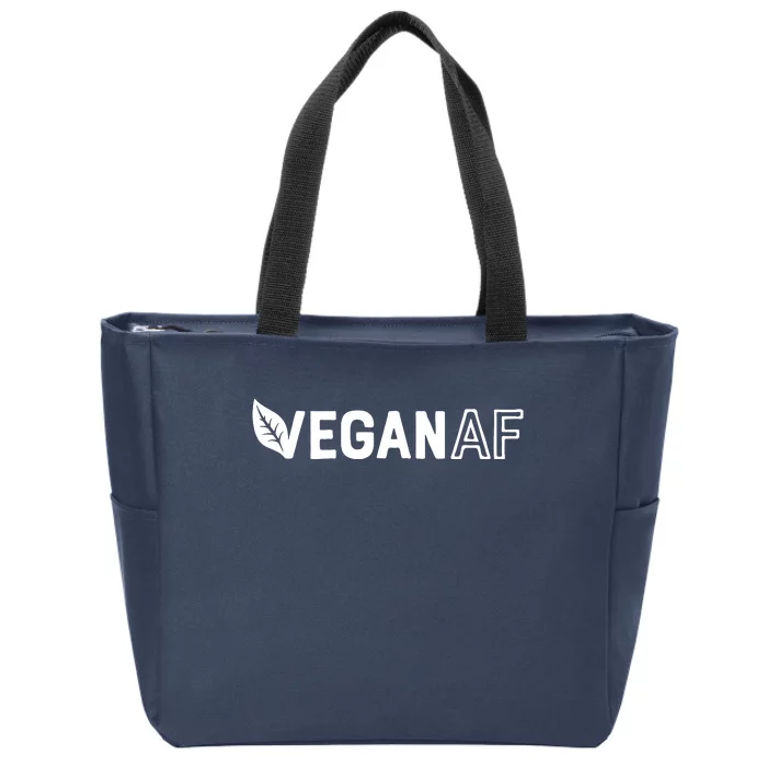 Vegan AF Shirts For Men Women Funny Vegetarian Gift Veganism Zip Tote Bag