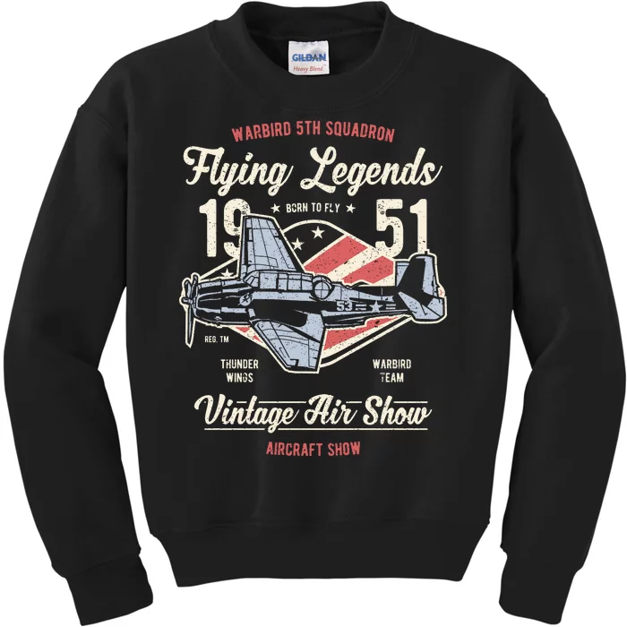 Vintage Air Show Aircraft Show Kids Sweatshirt