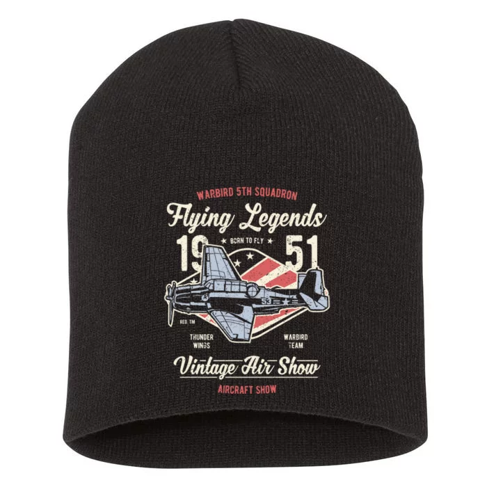 Vintage Air Show Aircraft Show Short Acrylic Beanie