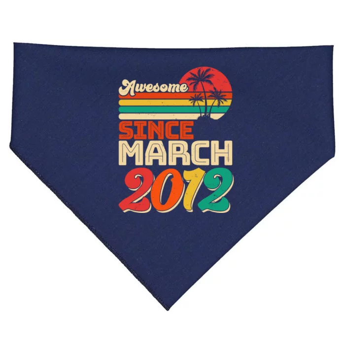 Please Delete! Vintage Awesome Since March 2012 Ten 10 Year Old Birthday USA-Made Doggie Bandana