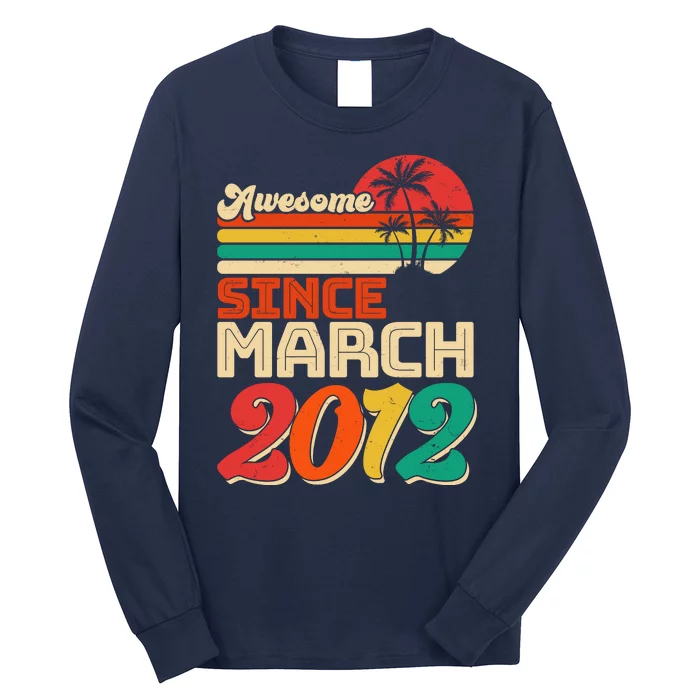 Please Delete! Vintage Awesome Since March 2012 Ten 10 Year Old Birthday Long Sleeve Shirt